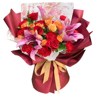 10朵康乃馨5朵红玫瑰,生活梦幻仙境