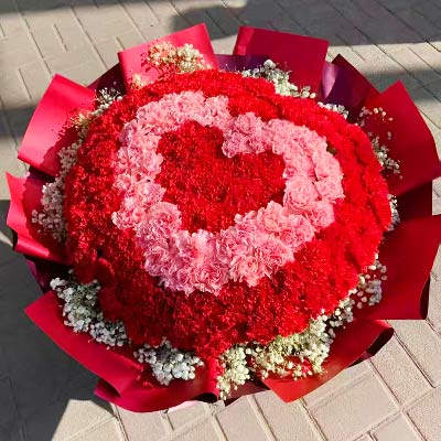 99朵康乃馨混搭,福如瑞雪至