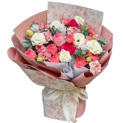 15朵康乃馨粉玫瑰,跃动的光芒