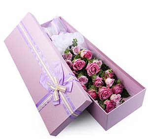 浪漫的季节/19支紫玫瑰礼盒
