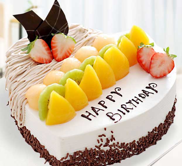 心形水果蛋糕/生日快乐！