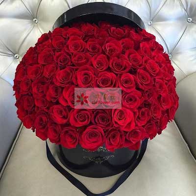 52朵红玫瑰，桶装鲜花，愿与你共度千秋万岁
