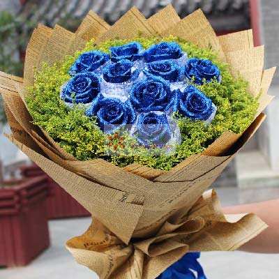 11朵蓝色玫瑰，与你相逢是上帝的恩赐