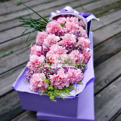 20朵粉色康乃馨，礼盒装，快乐幸福随