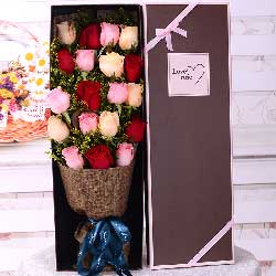 19朵玫瑰，礼盒装，甜蜜爱情