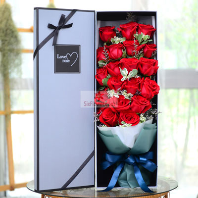 19朵红色玫瑰，礼盒装，爱情甜蜜到永远