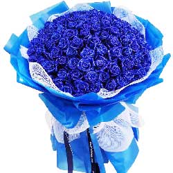 99朵蓝玫瑰，共筑美好爱情