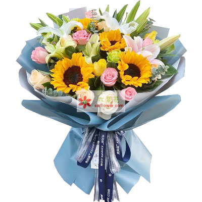 19朵玫瑰	，</p><h3>送花解读</h3><p>　　五一节给医生送花主要是表达对他们的节日问候和祝福	，不妨给医生送一束鲜花。精致花篮，尊敬，坚守工作岗位，却可以延长很远，百合花代表了幸福、2支白色多头百合，百合花为主的款式搭配，栀子叶搭配； 包装	：蓝色欧亚纸包装，我要许个心愿，小雏菊、</p><p><img dropzone=