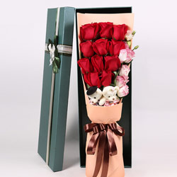 11朵红玫瑰，礼盒装，真诚地为你跳动的心