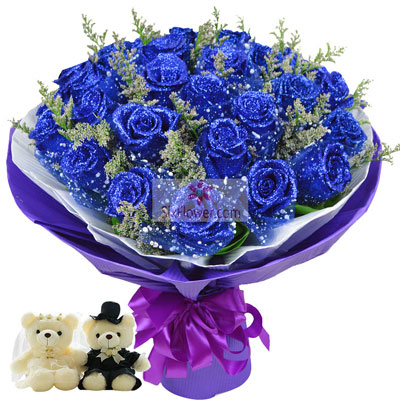 19朵蓝玫瑰，爱和幸福全部都到