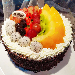 8寸水果圆形蛋糕，老婆生日快乐