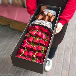 33朵红玫瑰，礼盒装，与你共度甜蜜的时光