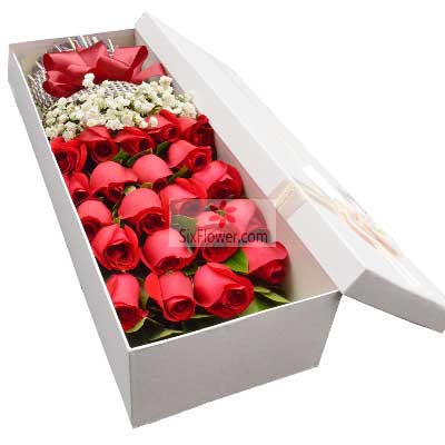 21朵红玫瑰，礼盒装，拥你入怀