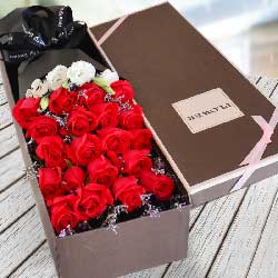 21朵红玫瑰，礼盒装，共度人生