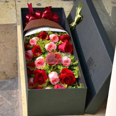 21朵玫瑰礼盒，愿我们今生永相伴