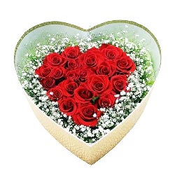 20朵红玫瑰心形礼盒，我想与你相依相护