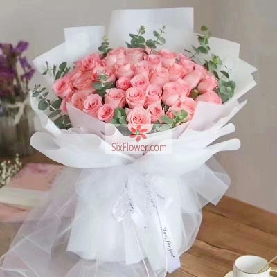 33朵戴安娜粉玫瑰，对一生的爱
