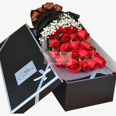 19朵红玫瑰礼盒，对你的爱永不改变