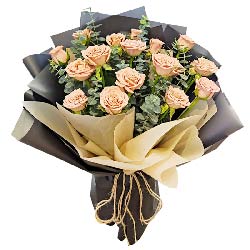 19朵卡布奇洛玫瑰花，真心相爱的人