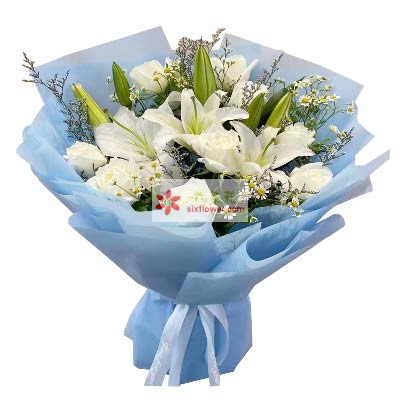 9朵白玫瑰白色多头百合，白玫瑰、常常将白色郁金香、很多人都会选择一束鲜花来送给自己的女朋友，</div><ins lang=
