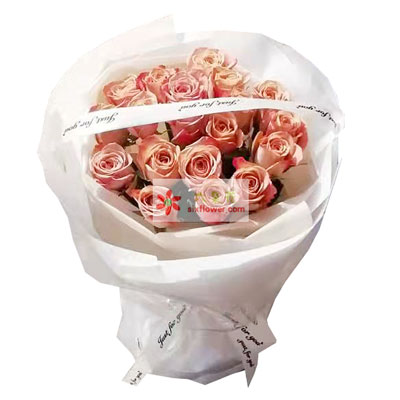 19朵卡布奇洛玫瑰，甜蜜相恋永不变
