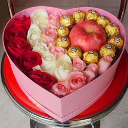 21朵玫瑰巧克力苹果礼盒，让我们永远在一起