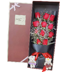 11朵红玫瑰礼盒，爱你离不开你