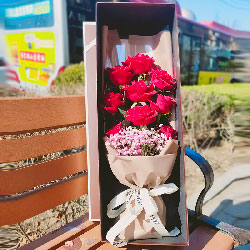 9朵红玫瑰礼盒，送去爱的祝福