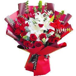 29朵红玫瑰百合，对你的爱与思念
