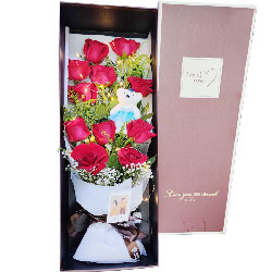 11朵红玫瑰礼盒，一生爱你