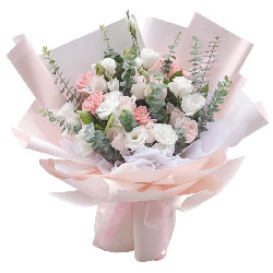 9朵戴安娜粉玫瑰康乃馨，向你们致敬