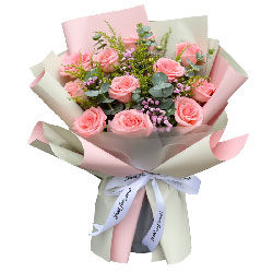 12朵戴安娜粉玫瑰，相识是最珍贵的缘分