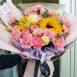20朵粉色康乃馨向日葵，永远的老师