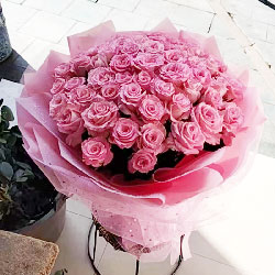 52朵戴安娜粉玫瑰，期待着我爱的那个人