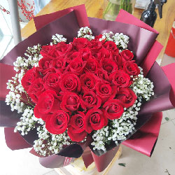 33朵红玫瑰满天星，爱恋的力量
