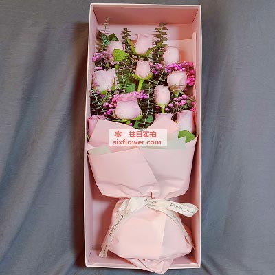 11朵戴安娜粉玫瑰礼盒装，真正的…