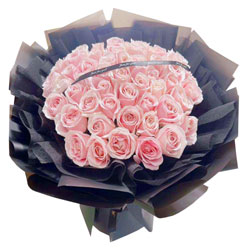40朵粉色佳人粉玫瑰，你是我心中的繁星
