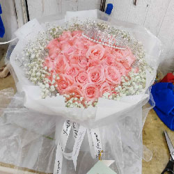 36朵粉玫瑰…