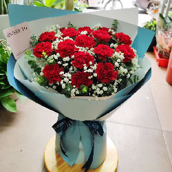 19朵红色康乃馨，无私的爱和关怀